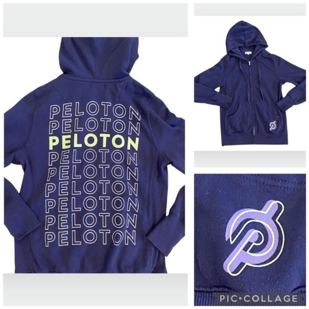 PELOTON Purple Logo Hoodie Cycling Sweatshirt Jacket